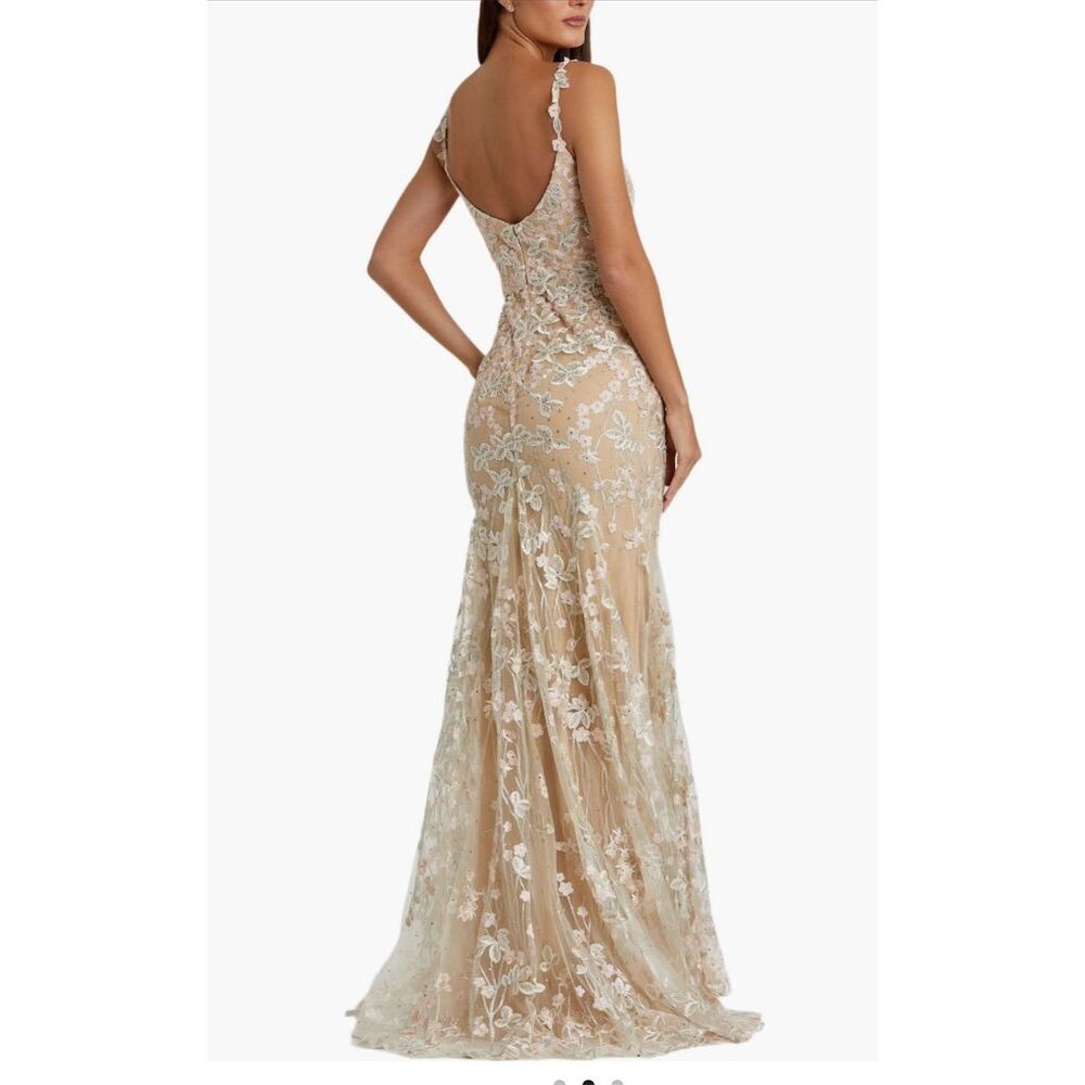 Mac Duggal Women's Size 8 Floral Embroidered Gown flawless beauty NWOT